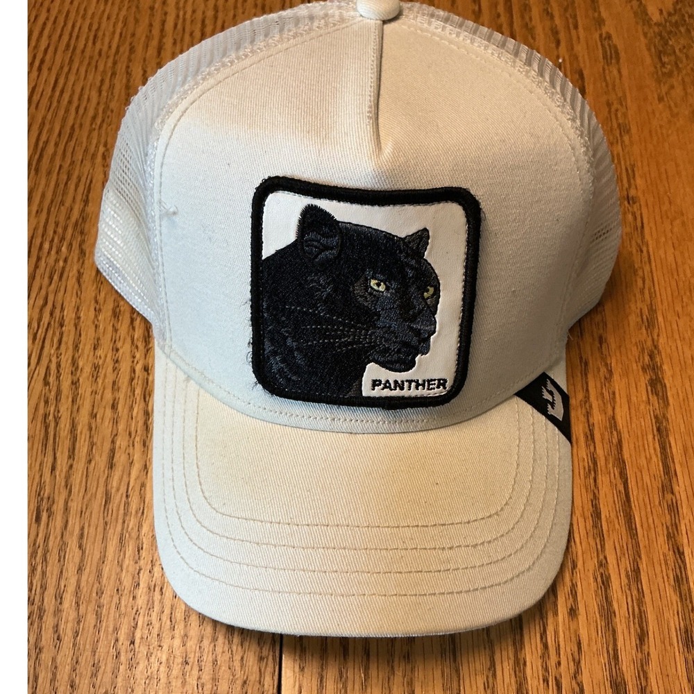 Goorin Bros The Farm Panther Trucker Hat White Mesh Snapback Baseball Cap